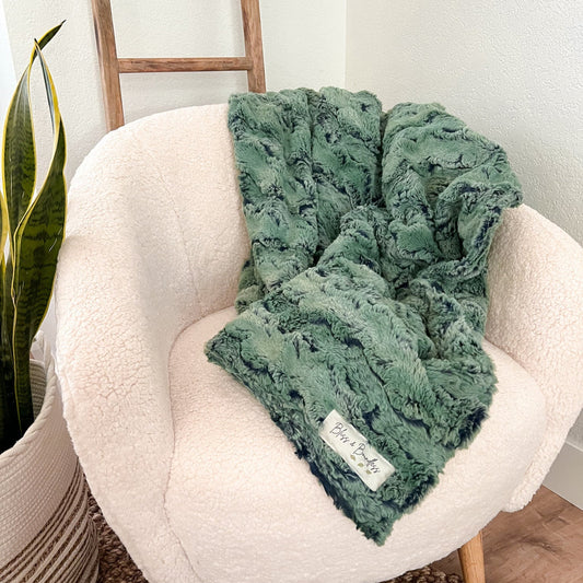Wild Rabbit Artichoke Adult Throw Blanket - Sage Green Minky Blanket