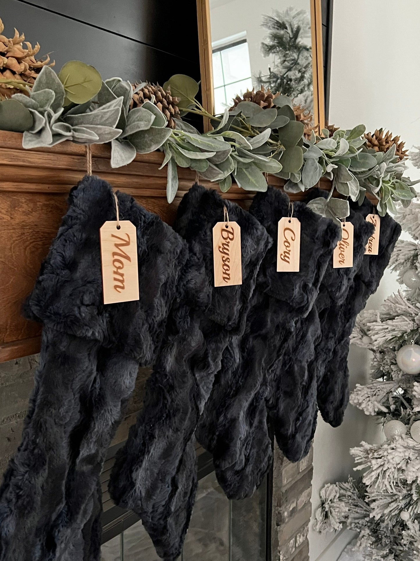 Black Christmas Stocking - Personalized