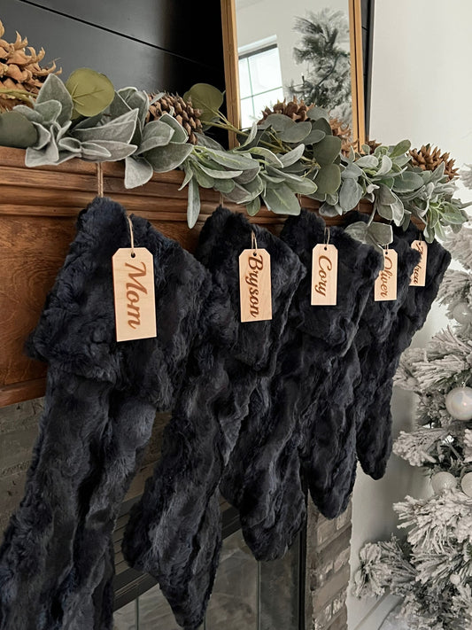 Black Christmas Stocking - Personalized