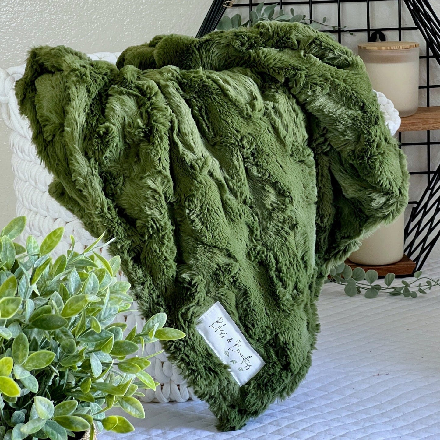 Moss Green Glacier Adult Throw Blanket