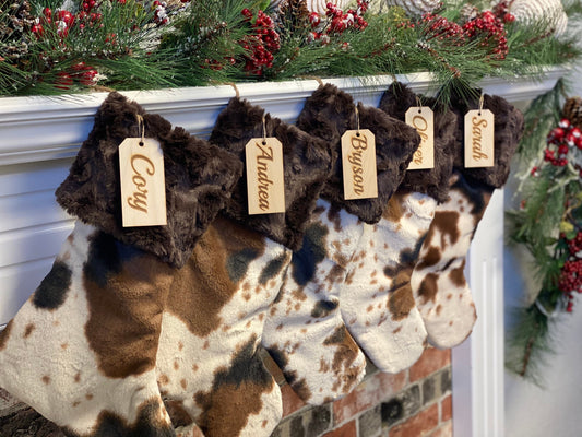 Pony Brown Cow Christmas Stocking - Personalized