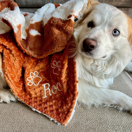 Penny Calf Minky Pet Blanket - Personalized