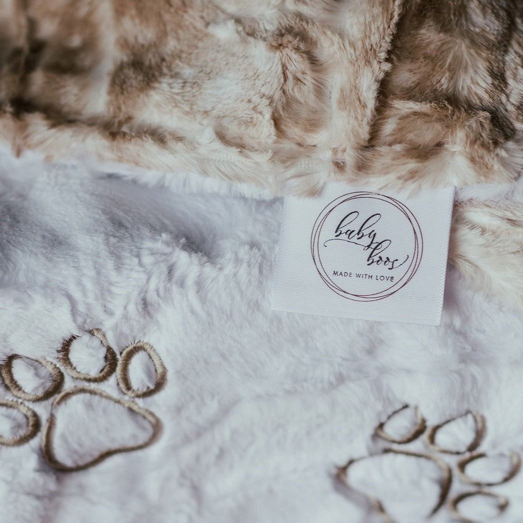 Beige Fawn Minky Pet Blanket - Pet Fawn Throw - Personalized