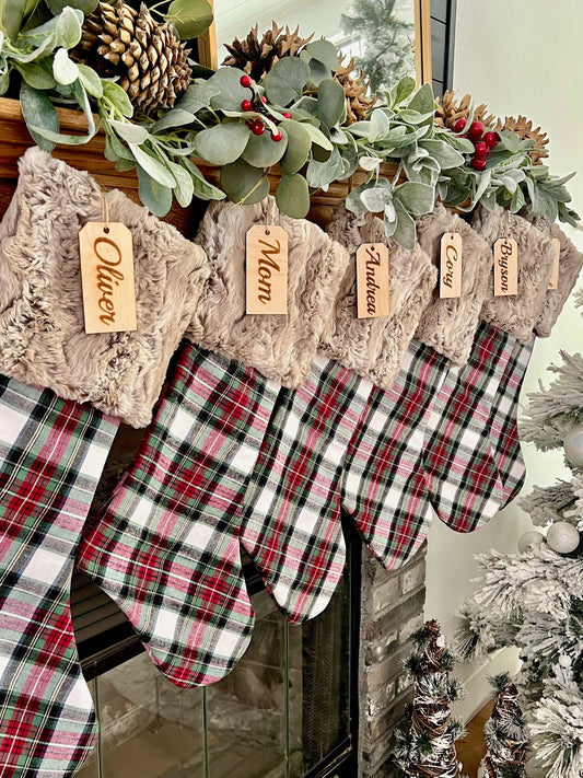 Buffalo Check Plaid Christmas Stocking - Personalized
