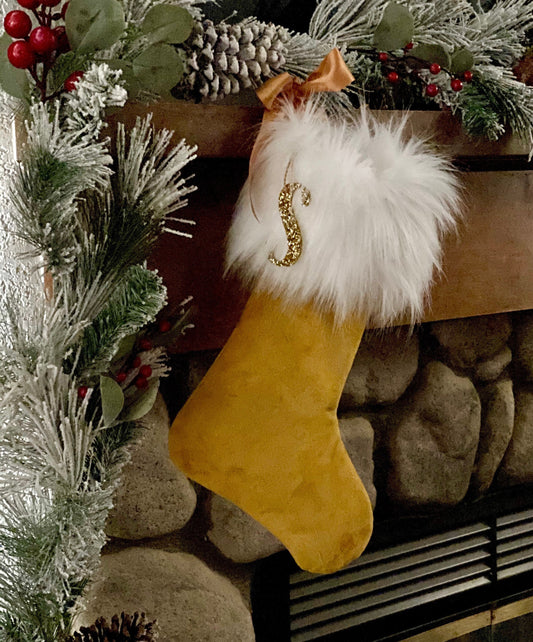 Gold Christmas Stocking - Personalized