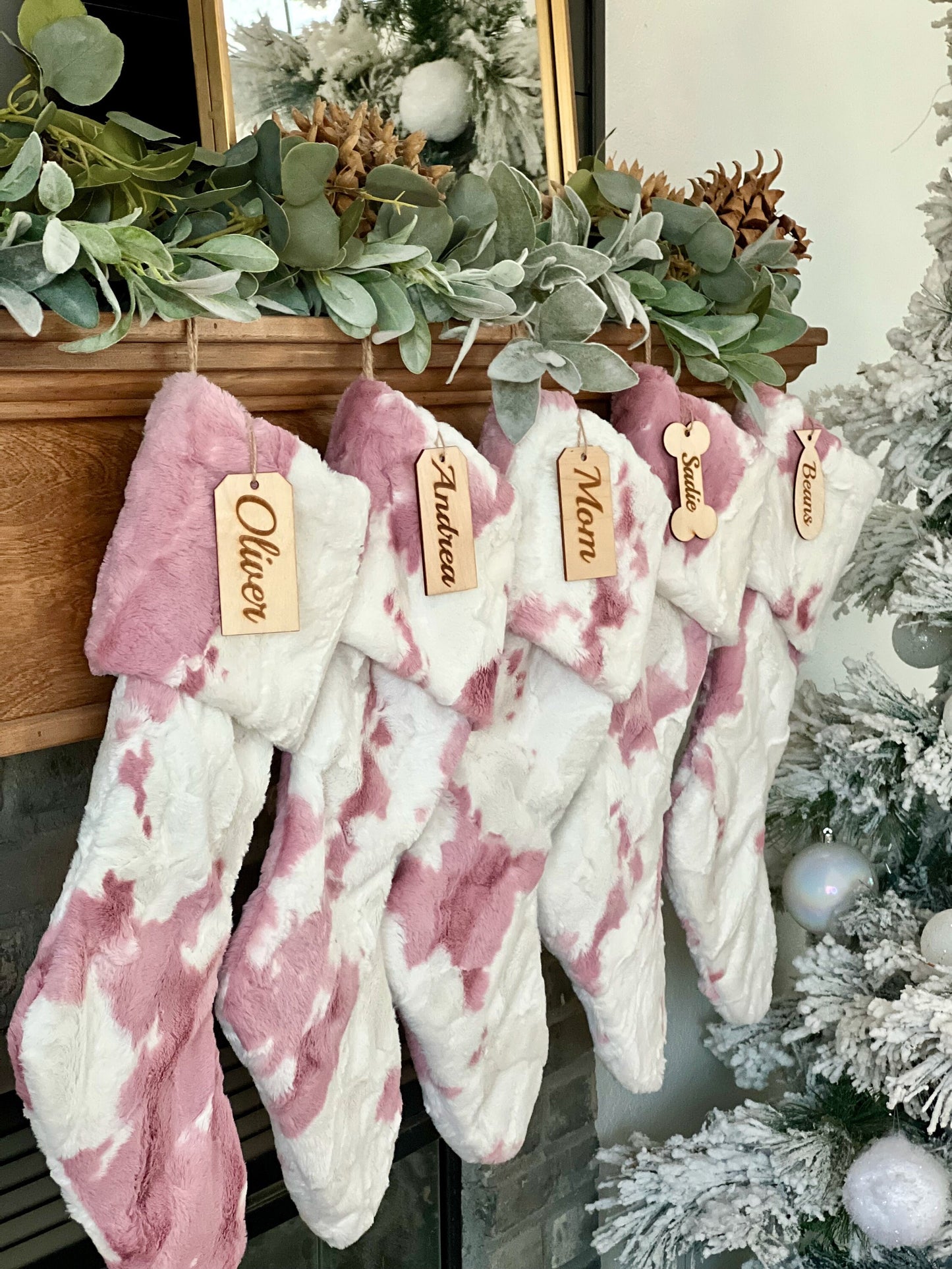 Cow Clararose Blush Calf Christmas Stocking - Personalized