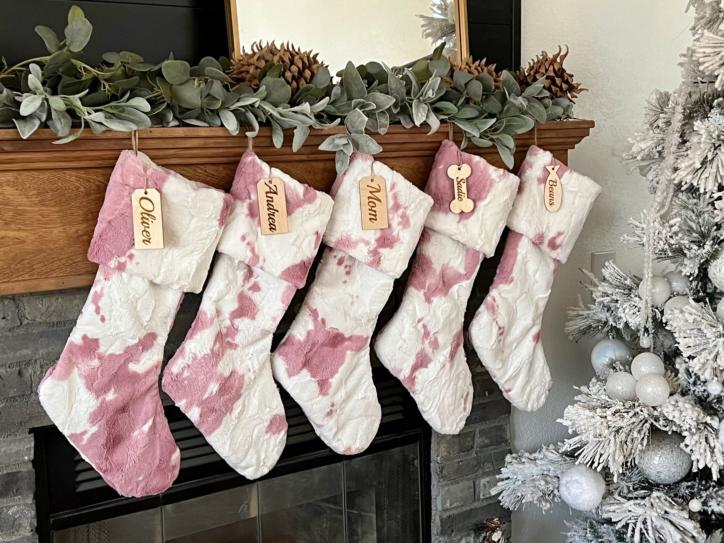 Cow Clararose Blush Calf Christmas Stocking - Personalized
