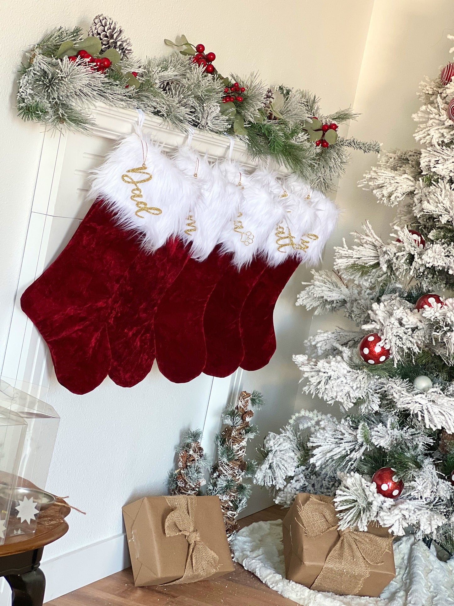 Red Velvet Traditional Christmas Stocking - Personalized