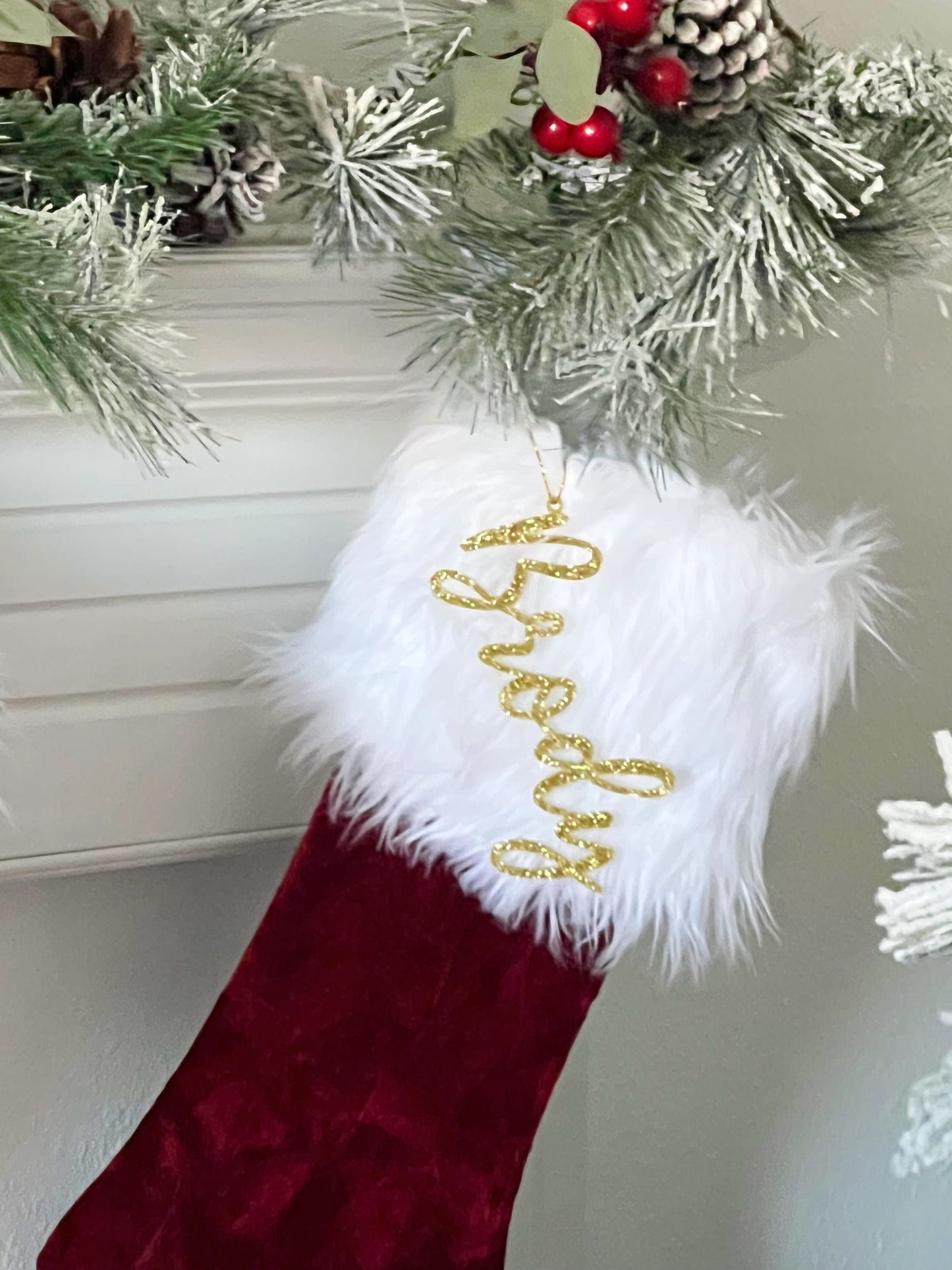 Red Velvet Traditional Christmas Stocking - Personalized