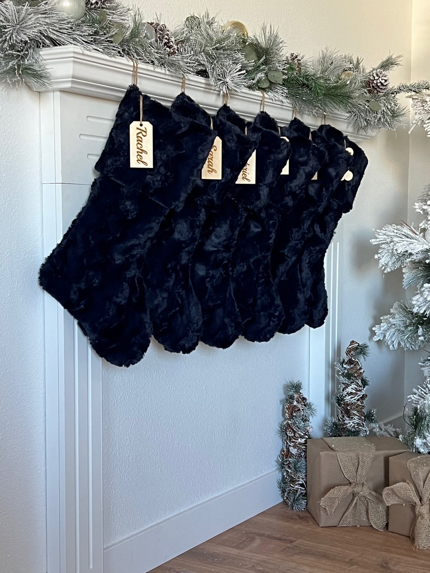 Ink Dark Blue Christmas Stocking - Personalized