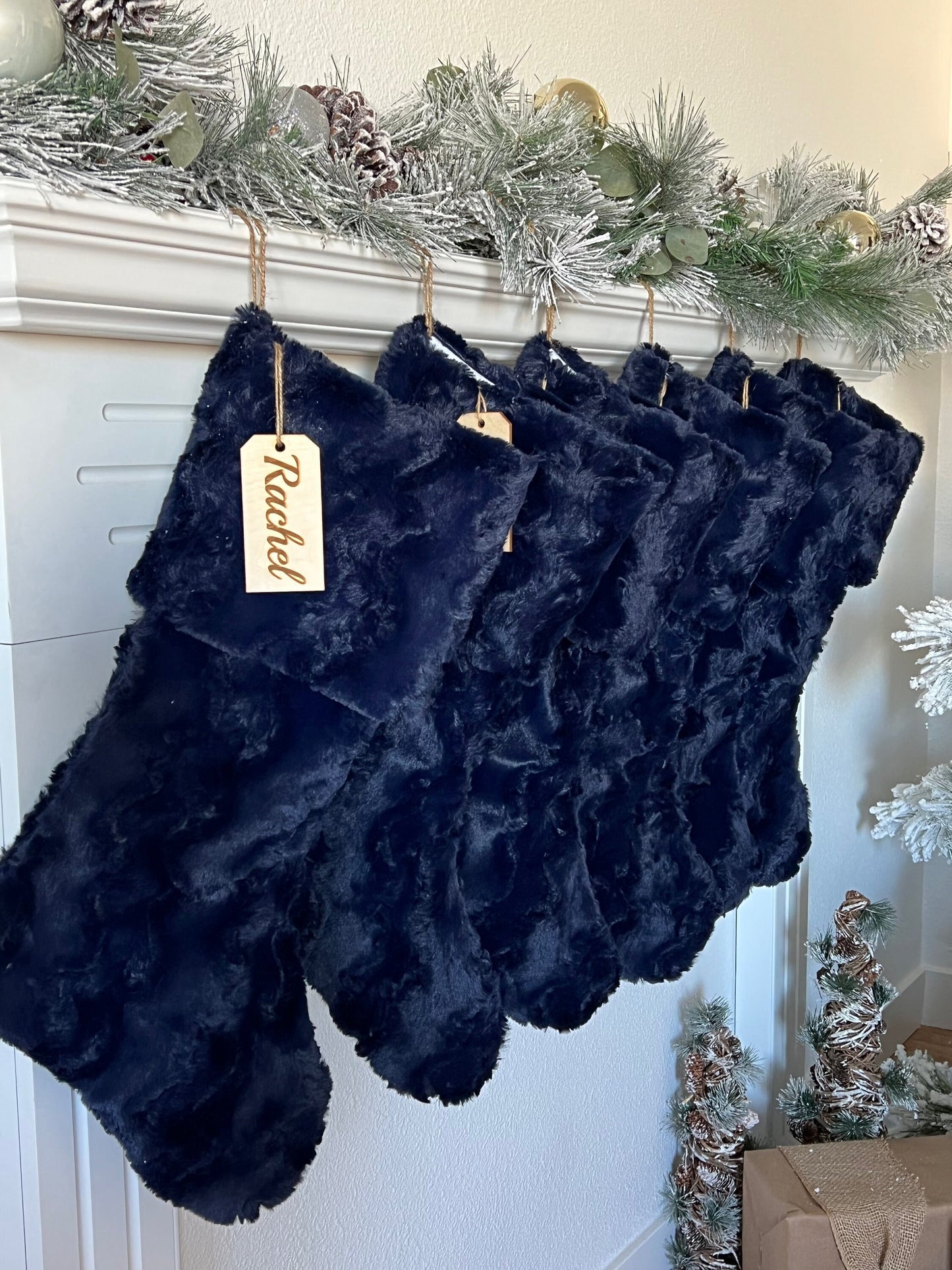 Ink Dark Blue Christmas Stocking - Personalized