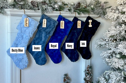 Blue Gradient Christmas Stocking - Personalized