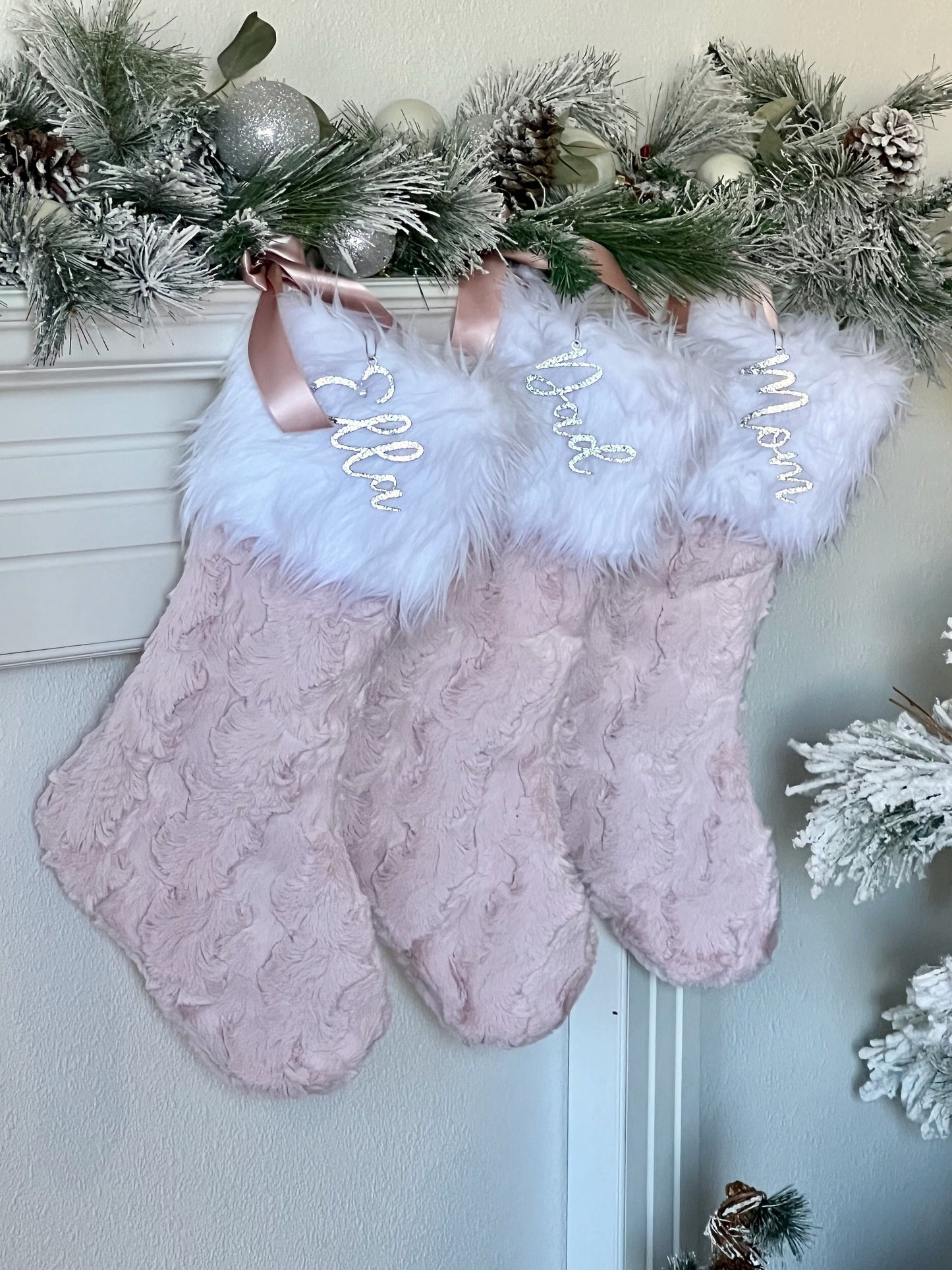 Ice Pink Rosewater Christmas Stocking - Personalized