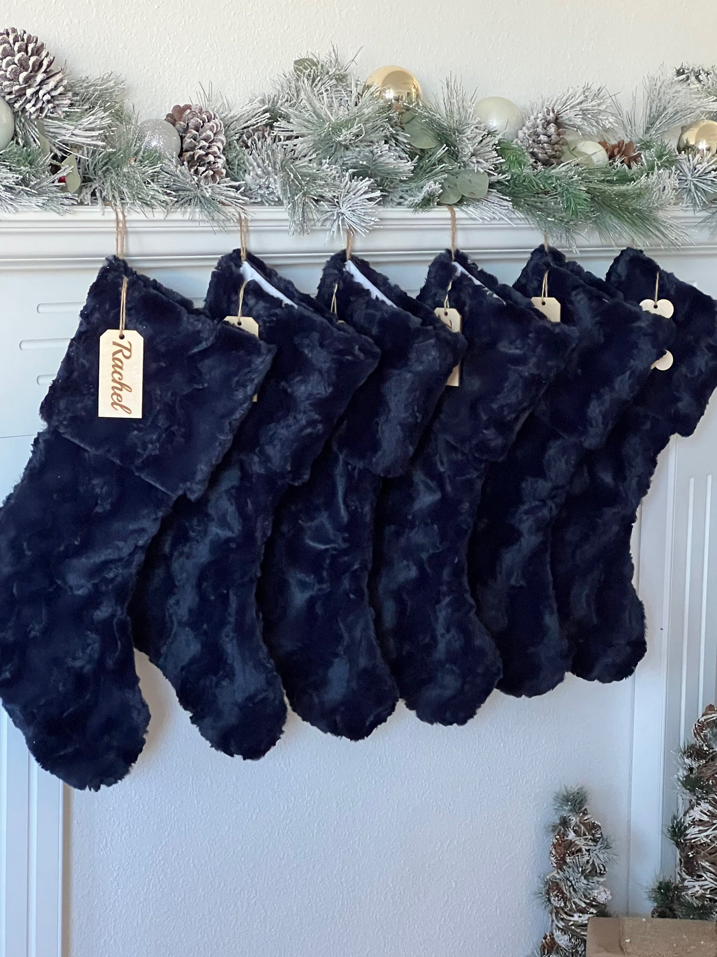 Ink Dark Blue Christmas Stocking - Personalized