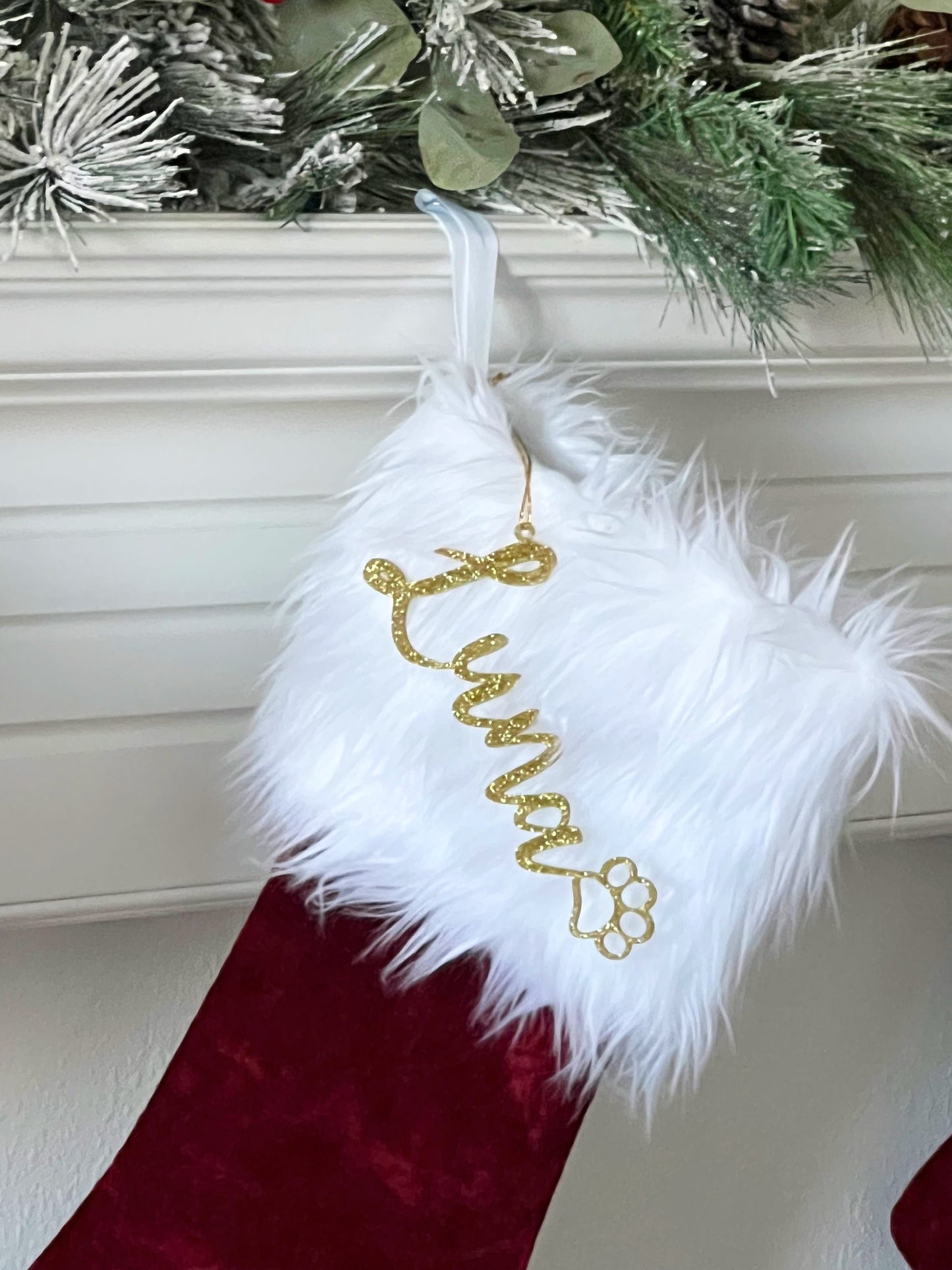 Red and Green Traditional Christmas Stocking - Personalized