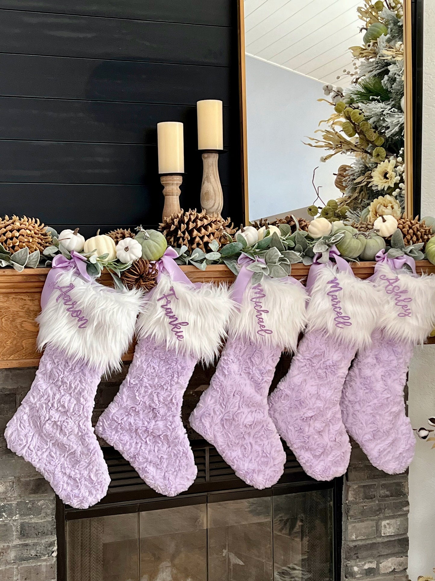 Lavender Light Purple Christmas Stocking - Personalized