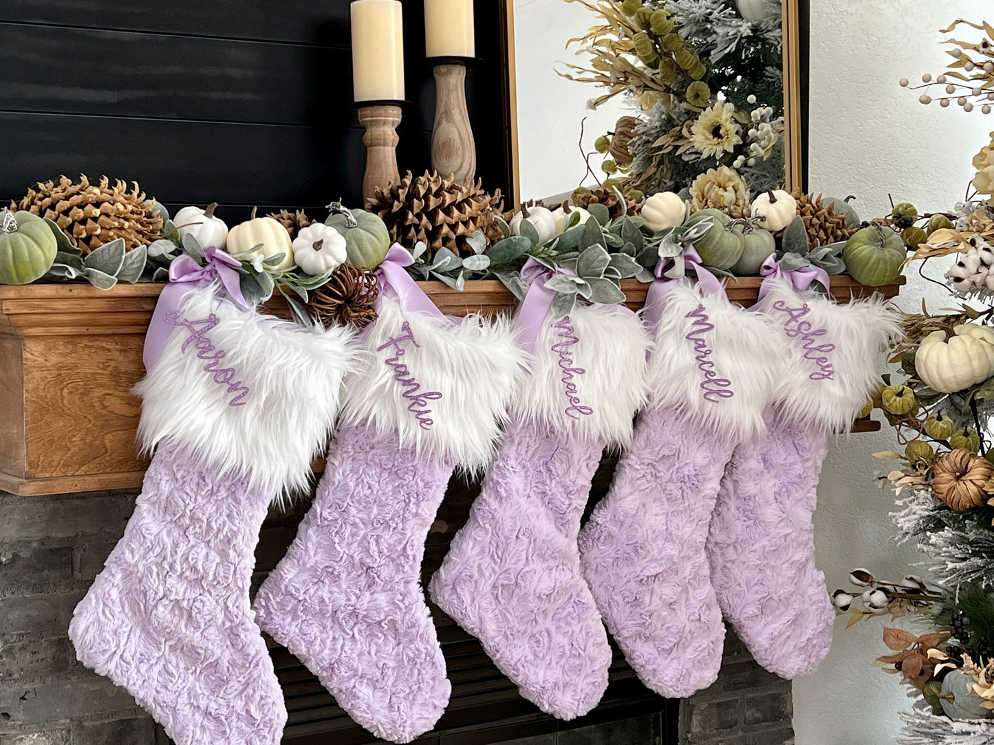 Lavender Light Purple Christmas Stocking - Personalized