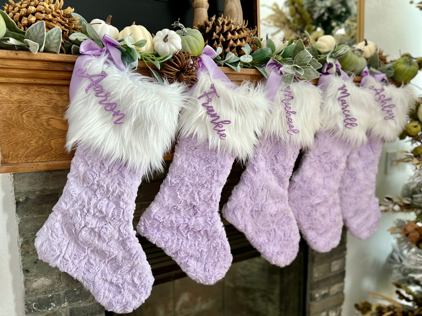 Lavender Light Purple Christmas Stocking - Personalized