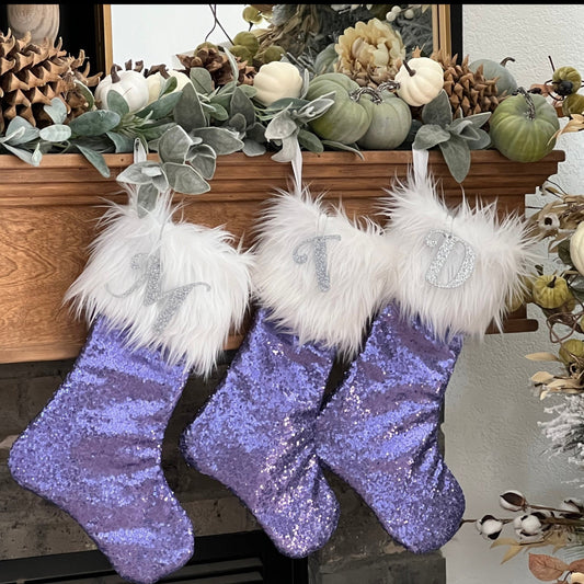 Amethyst Sparkle Christmas Stocking - Personalized