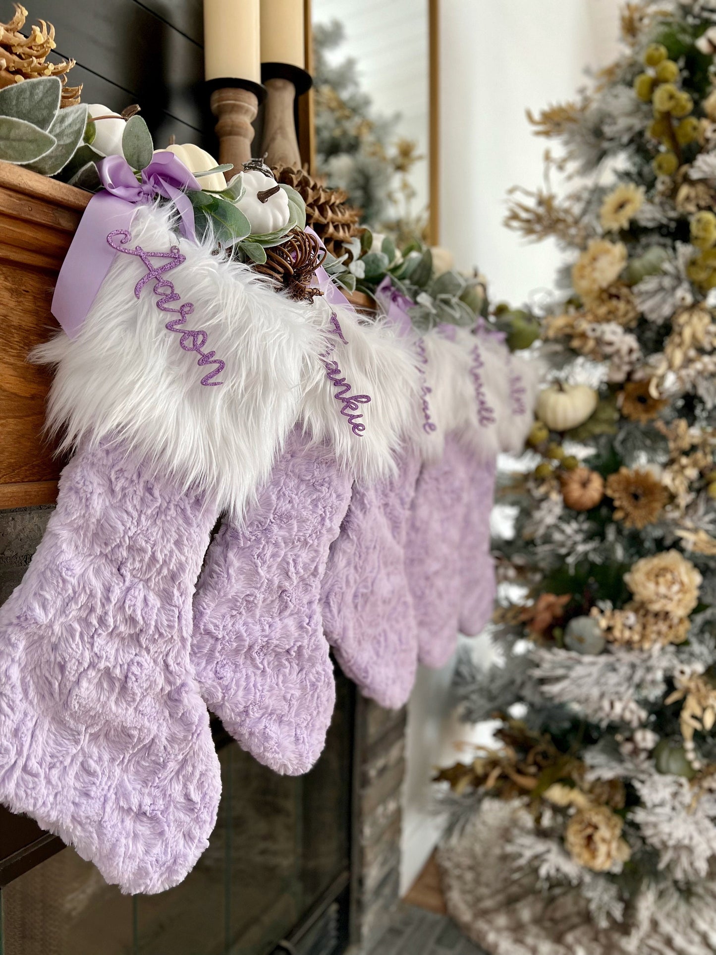 Lavender Light Purple Christmas Stocking - Personalized