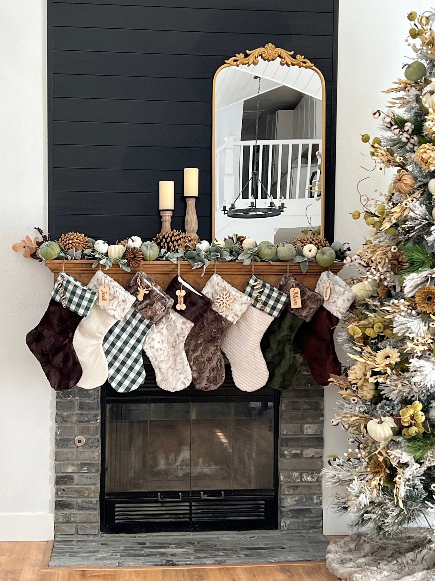 Plaid Green Christmas Stocking - Personalized