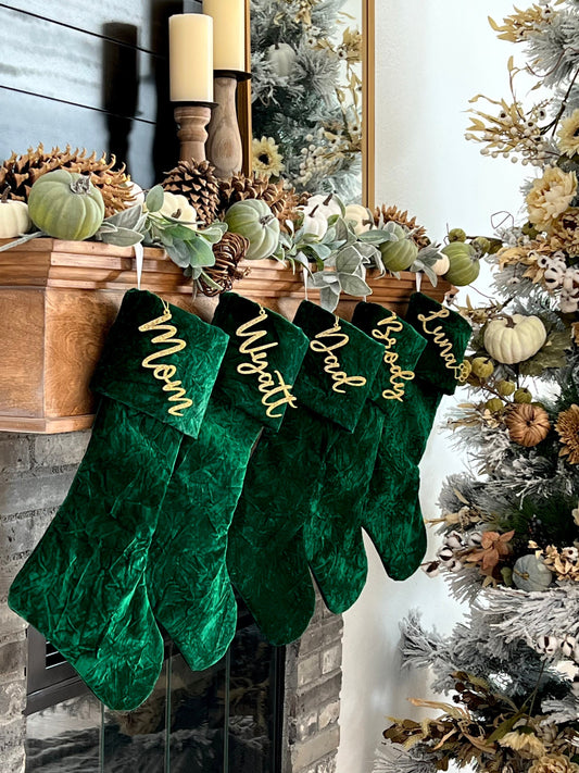 Green Christmas Stocking - Personalized