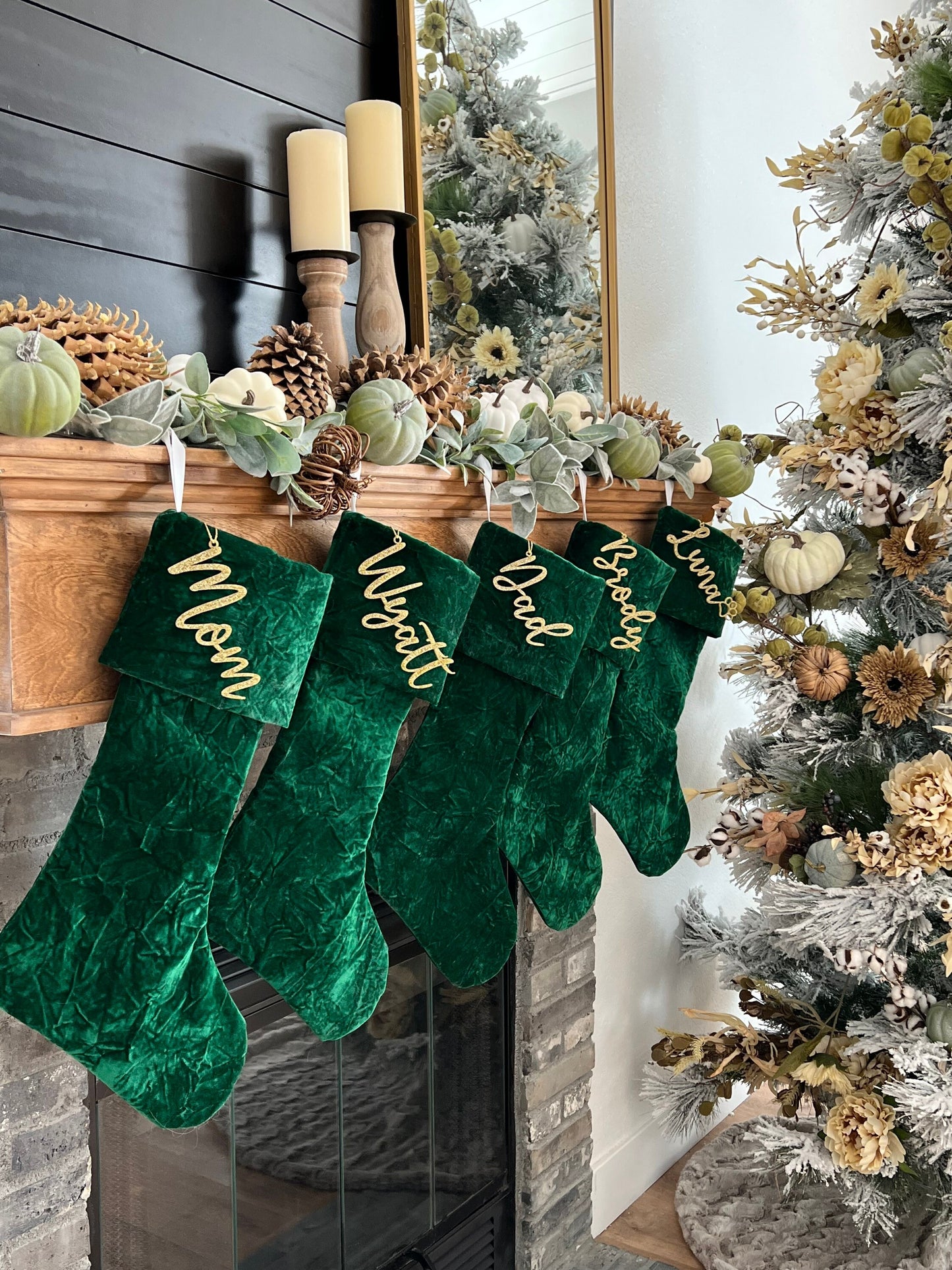 Green Christmas Stocking - Personalized