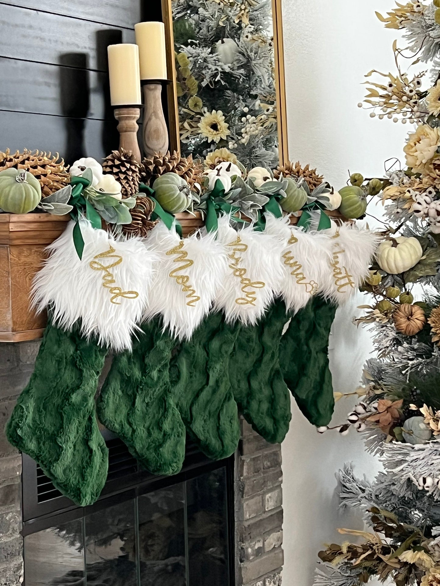 Green Christmas Stocking - Personalized