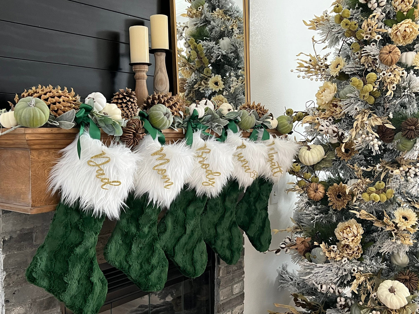 Green Christmas Stocking - Personalized