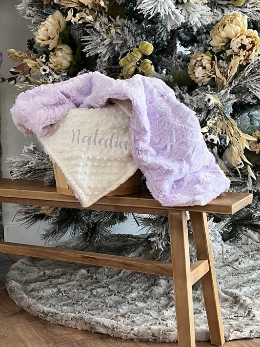 Lavender Glacier Purple Minky Baby Blanket - Personalized