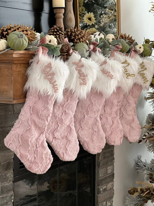 Ice Pink Rosewater Christmas Stocking - Personalized