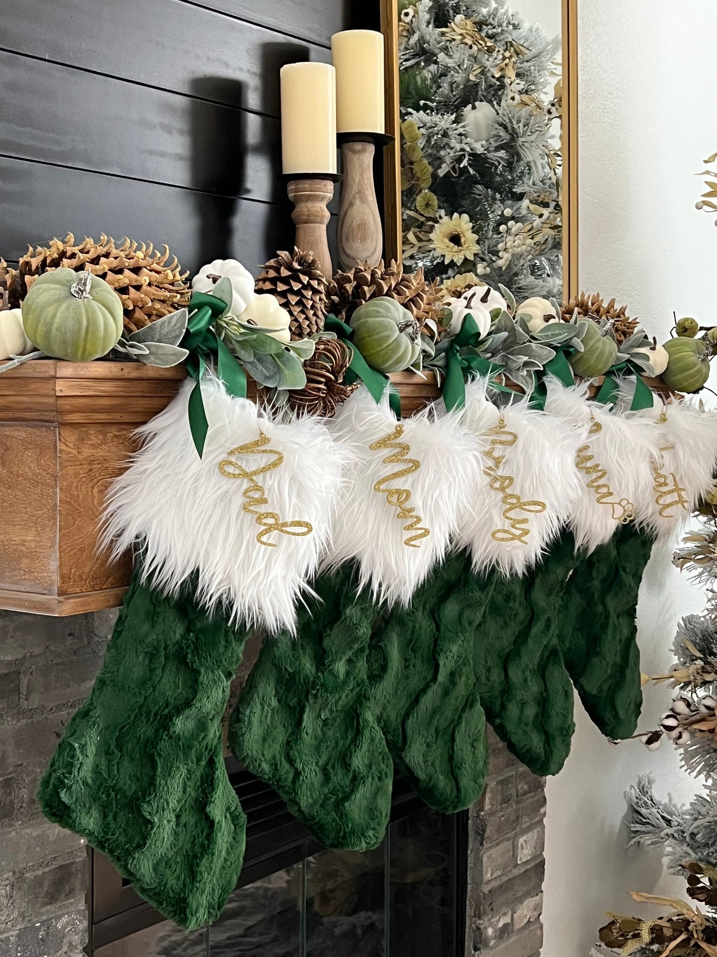 Green Christmas Stocking - Personalized