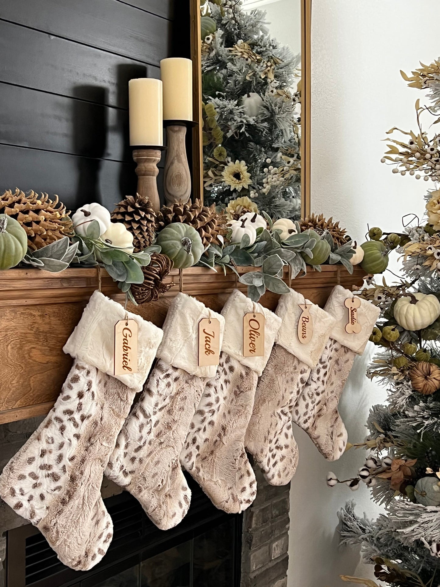 Arctic Lynx Christmas Stocking - Personalized
