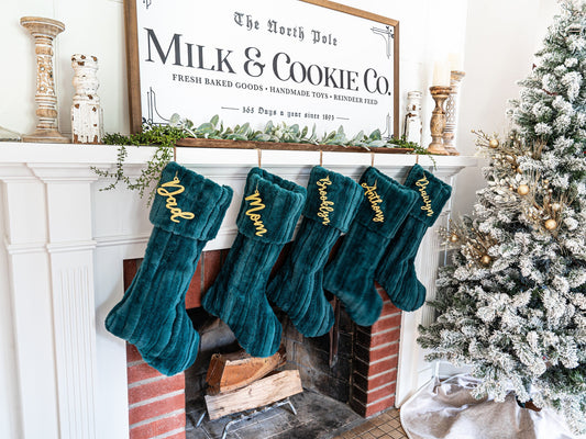 Teal Vienna Spruce Mallard Christmas Stocking - Personalized