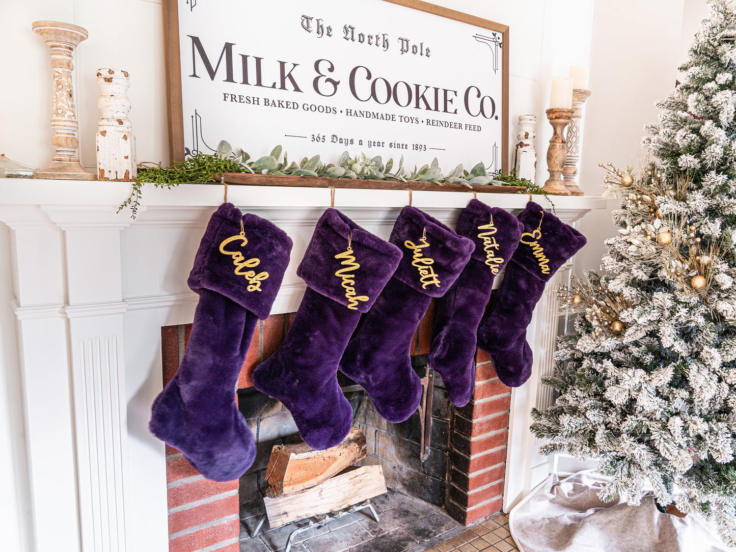 Dark Purple Seal Christmas Stocking - Personalized