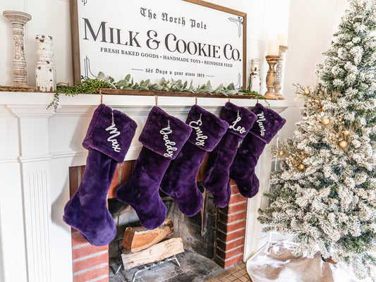 Dark Purple Seal Christmas Stocking - Personalized