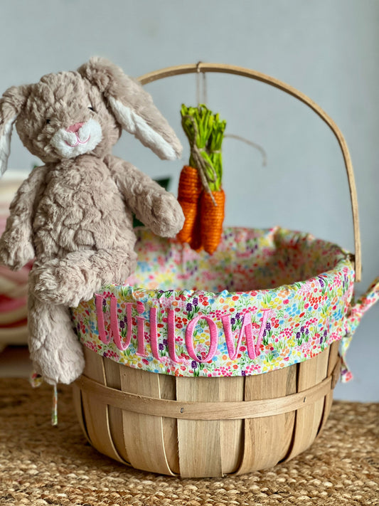 Embroidered Easter Basket, Custom Kids Basket, Easter, Basket, Personalized Easter Basket