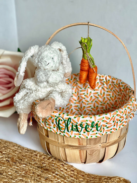 Embroidered Easter Basket, Custom Kids Basket, Easter, Basket, Personalized Easter Basket