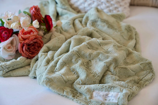 Personalized Sage Green Adult Blanket