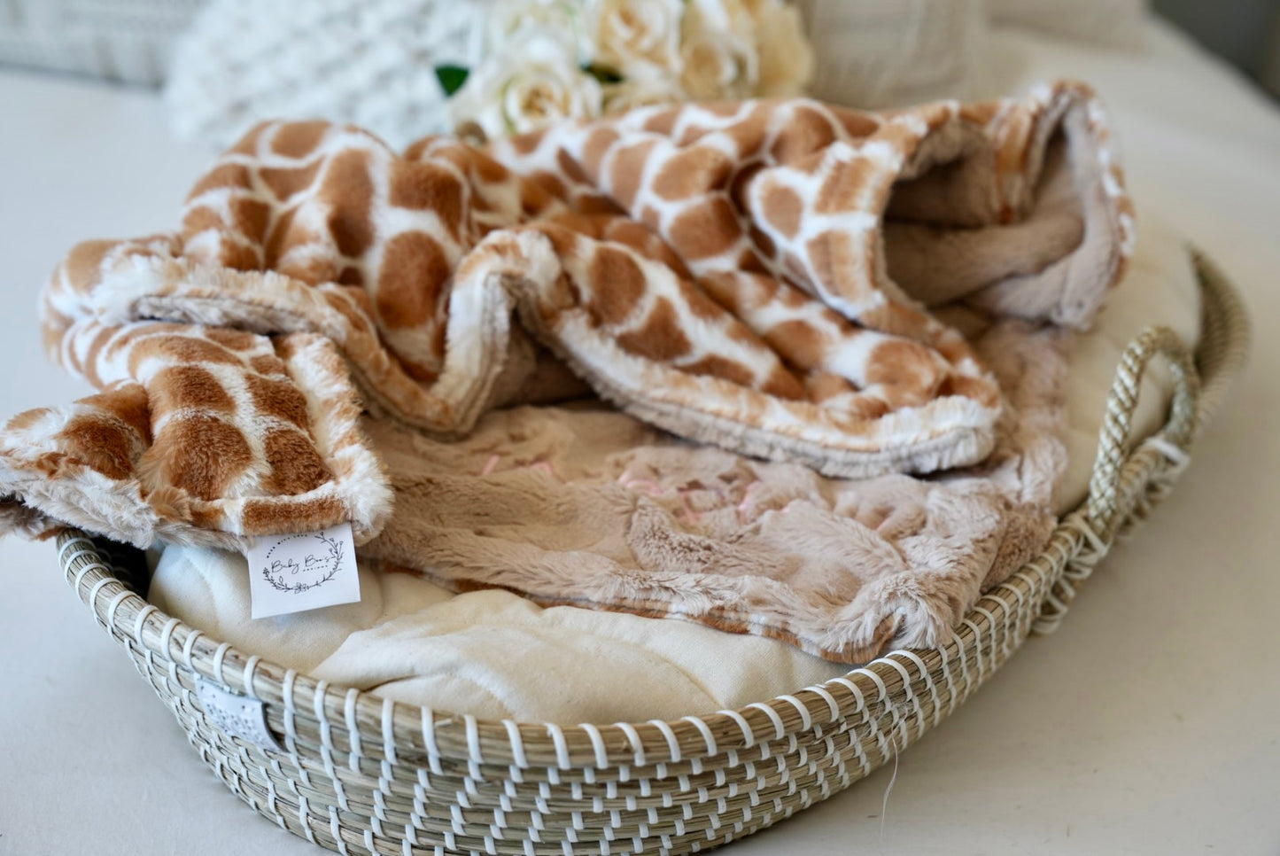 Personalized Latte Hide Baby Blanket - Personalized Giraffe Blanket