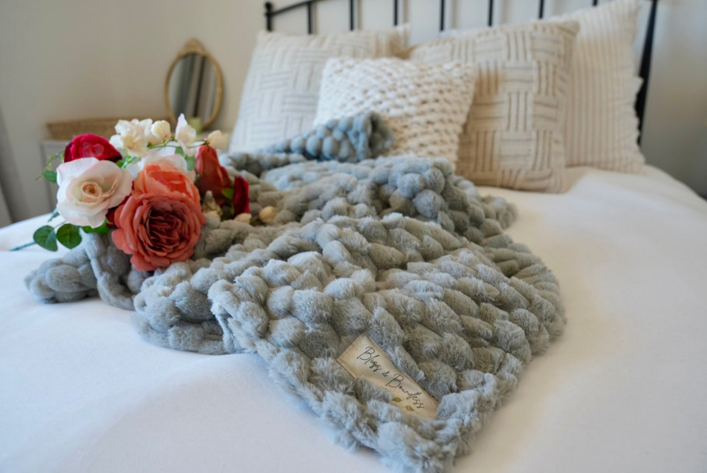 Personalized Gray Adult Blanket