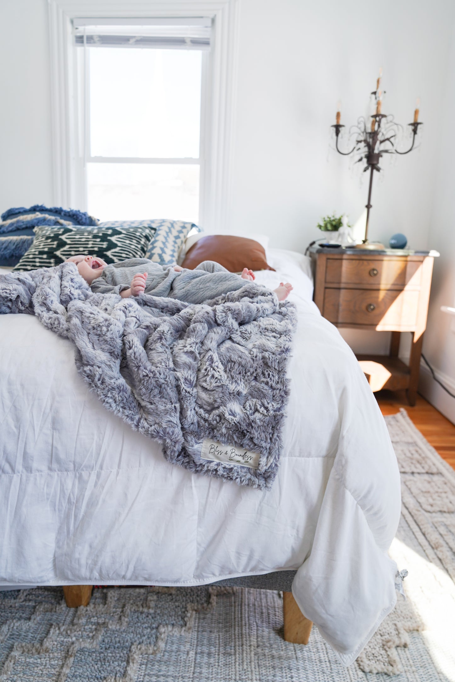 Personalized Silver Adult Blanket