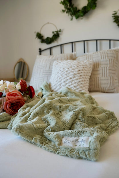 Personalized Sage Green Adult Blanket