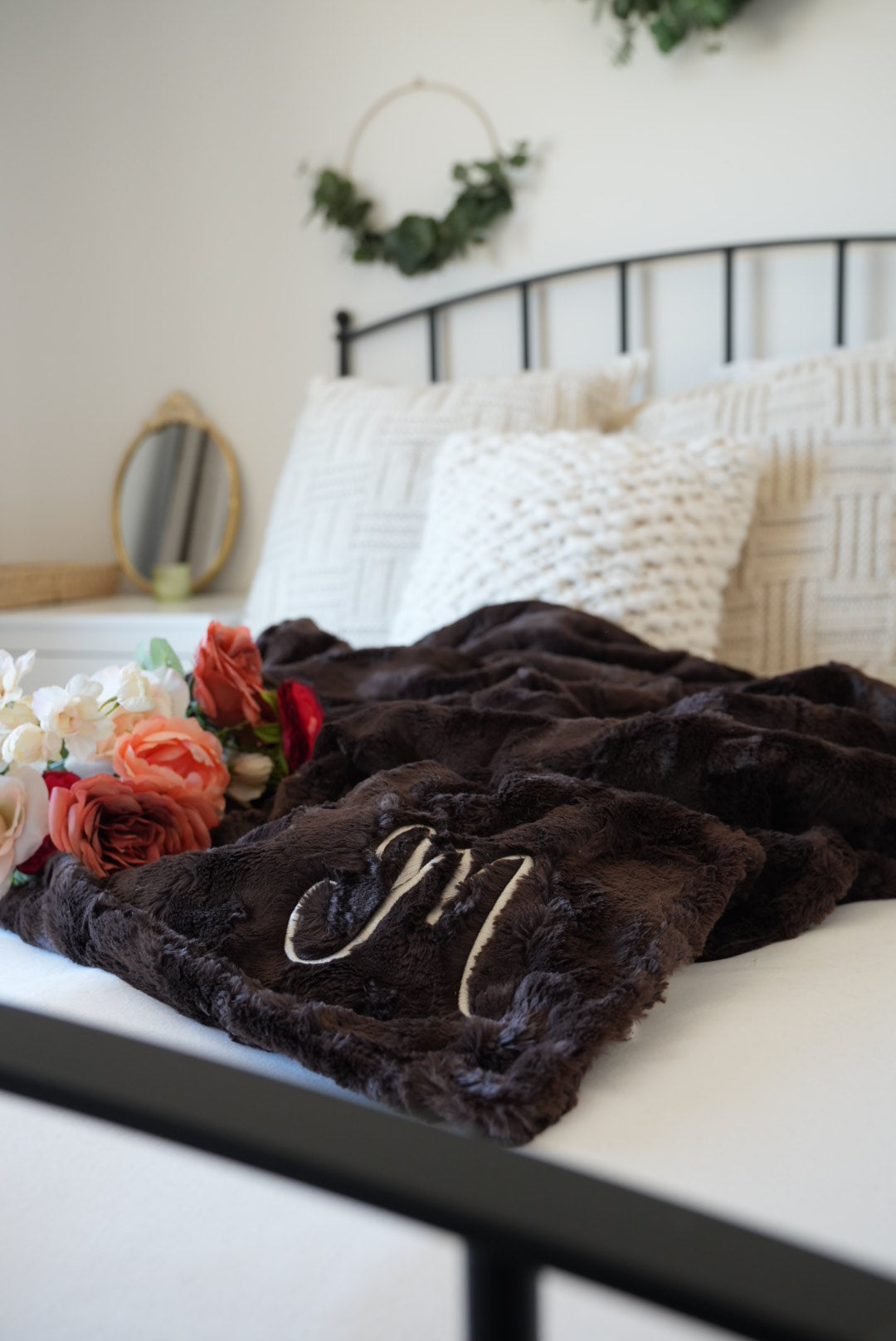 Personalized Chocolate Brown Adult Blanket