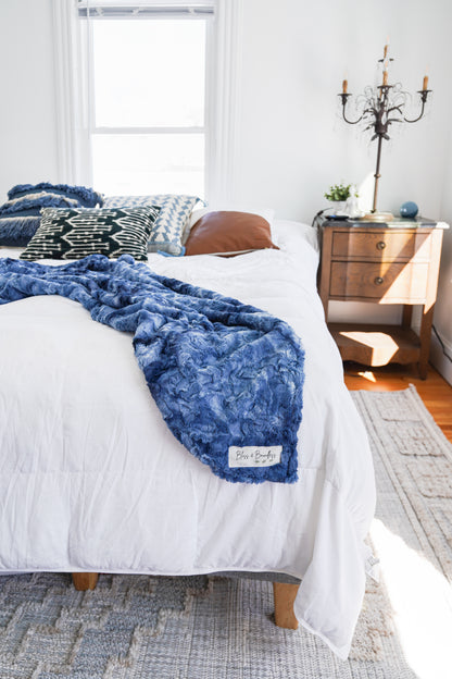 Personalized Blue Plush Adult Blanket