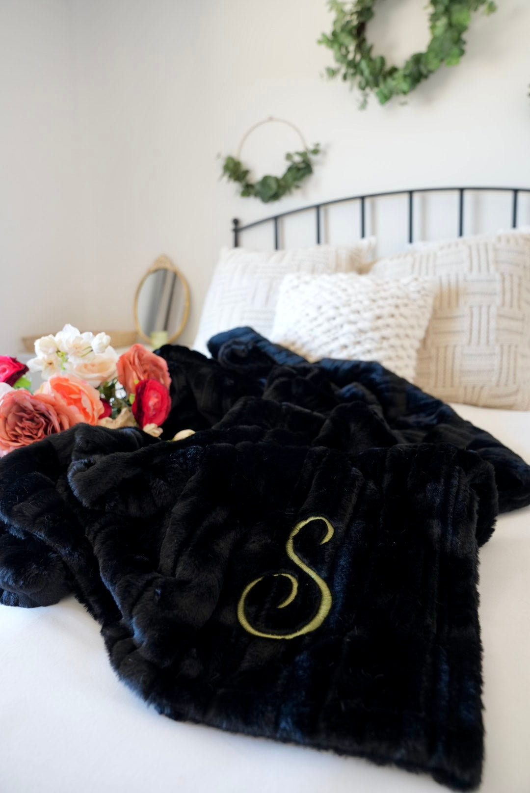 Personalized Black Vienna Adult Blanket