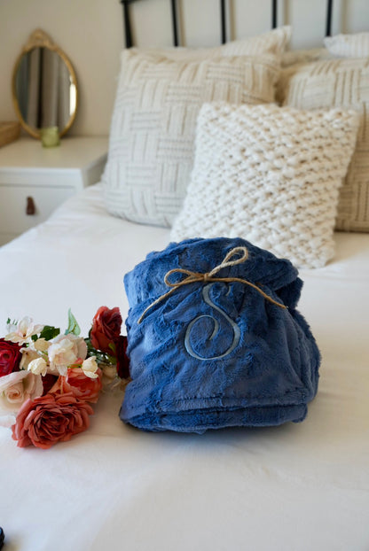 Personalized Denim Blue Adult Blanket