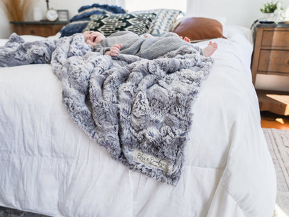 Personalized Silver Adult Blanket