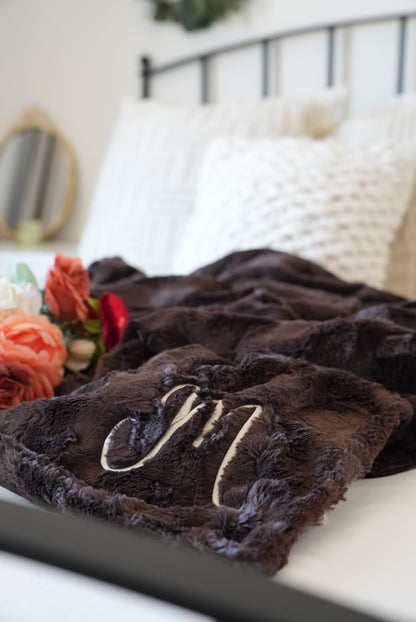 Personalized Chocolate Brown Adult Blanket