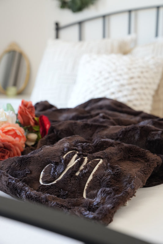 Personalized Chocolate Brown Adult Blanket